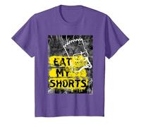 I Simpson Bart Simpson Eat My Shorts Graffiti Maglietta, Bambini, Viola mélange, 4 Anni