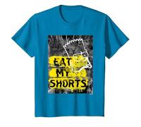 I Simpson Bart Simpson Eat My Shorts Graffiti Maglietta, Bambini, Zaffiro, 12 Anni