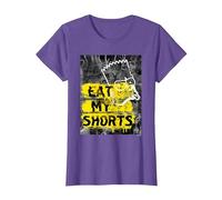 I Simpson Bart Simpson Eat My Shorts Graffiti Maglietta, Donna, Viola mélange, XL