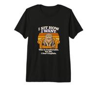 I Sit How I Want Comodo Cat Attitude Retro Maglietta Premium