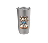 I Ski Like An Old Man Divertente Sci Papà Nonno Bicchiere termico in acciaio inox doppia parete