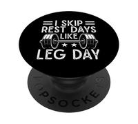 I Skip Rest Days Like Leg Day Weightlifting Gym PopSockets PopGrip Adesivo