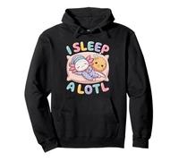 I Sleep A Lotl, Cute Axolotl Sleeping Felpa con Cappuccio