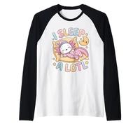 I Sleep A Lotl, Cute Axolotl Sleeping Maglia con Maniche Raglan