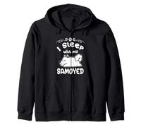 I Sleep with My Samoyed Dog Sleeping Puppy Dogs Lovers Felpa con Cappuccio