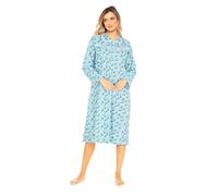 i-Smalls Camicia da notte da donna a maniche lunghe in flanella super morbida termica floreale, Blu, 18-20
