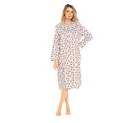 i-Smalls Camicia da notte da donna a maniche lunghe in flanella super morbida termica floreale, crema, 18-20