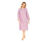 i-Smalls Camicia da notte da donna a maniche lunghe in flanella super morbida termica floreale, rosa, 18-20