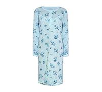 i-Smalls Camicia da notte da donna in pile termico, super morbida, a maniche lunghe, motivo floreale, Blu, M