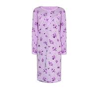 i-Smalls Camicia da notte da donna in pile termico super morbido a maniche lunghe floreale da notte, Lilla, XXL