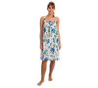 i-Smalls, camicia da notte da donna, senza maniche, 100% cotone Grande fiore blu. XXXL
