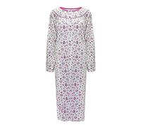 i-Smalls Camicia da notte termica da donna 100% cotone spazzolato bottoni davanti lunga lunghezza camicia da notte L a 3XL, rosa, 3XL