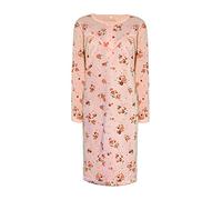 i-Smalls Camicia da notte termica in pile da donna, super morbida, a maniche lunghe, motivo floreale, pesca, XL