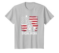I Social Media di Old Glory Maglietta, Bambini, Argento, 4 Anni