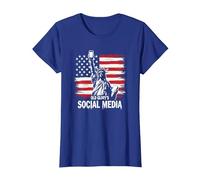 I Social Media di Old Glory Maglietta, Donna, Blu Reale, 3XL