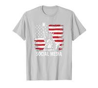 I Social Media di Old Glory Maglietta, Uomo, Argento, L