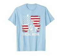 I Social Media di Old Glory Maglietta, Uomo, Celeste, XL