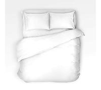 I SOGNI Parure Copripiumino con Federe Double Face in Puro Cotone 100% (Bianco, 2 Piazze Matrimoniale)