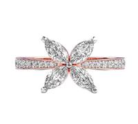 I sogni sono tutti un anello in argento sterling 925 | placcato oro rosa | con moissanite, anelli di lusso multiforme fatti a mano per donna | LKJR_0564