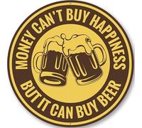 I soldi non comprano la felicità ma possono comprare birra. Cartello divertente