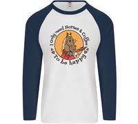 I Solo Bisogno Cavalli E Caffè Equestre Uomo L/S Baseball T-Shirt