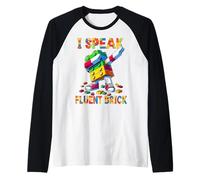 I Speak Fluent Brick Funny Blocks Master Builder Dabbing Maglia con Maniche Raglan