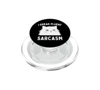 I Speak Fluent Sarcasm Funny Cat Lady Slogan Graphic PopSockets PopGrip per MagSafe