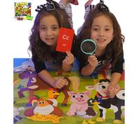 I Spy Alphabet Puzzle with Flashcards and Magnifying Glass 2ft x 3ft -Large 48 Piece Farm Animals Jigsaw Floor Puzzles for Kids Ages 3-5 - Preschool A