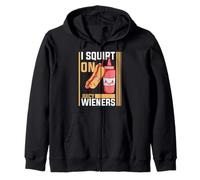 I Squirt On Juicy Wieners Funny BBQ Ketchup Design Felpa con Cappuccio