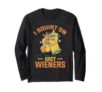 I Squirt On Juicy Wieners Funny BBQ Ketchup Design Maglia a Manica