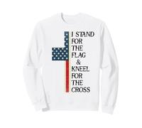 I Stand for The Flag Kneel for The Cross USA Freedom God US Felpa