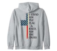 I Stand for The Flag Kneel for The Cross USA Freedom God US Felpa con Cappuccio