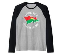I Stand With Ibrahim Traore E Burkina Faso Mappa Bandiera Maglia con Maniche Raglan