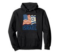 I Stand with Israele USA Bandiere Americane Supporto Art Felpa con Cappuccio