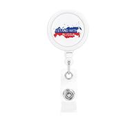 I Stand with Russia Porta badge retrattile Reel Clip Id Card Holder for Nurse Student Office Worker
