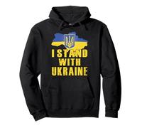 I Stand with Ukraine Felpa con Cappuccio Bandiera Ucraina Zelensky Tryzub Felpa con Cappuccio