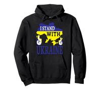 I Stand with Ukraine - Love Stop War - Ucraina Mappa Felpa con Cappuccio