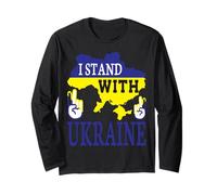 I Stand with Ukraine - Love Stop War - Ucraina Mappa Maglia a Manica