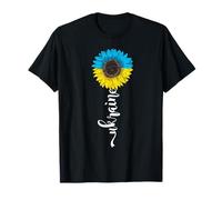 I Stand with Ukraine Support Bandiera Ucraina Girasole Fiore Maglietta