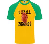 I Still Heart Zombies Apocalypse Maglietta Da Baseball A Maniche Corte Per Uomo