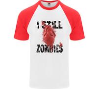 I Still Heart Zombies Apocalypse Maglietta Da Baseball A Maniche Corte Per Uomo