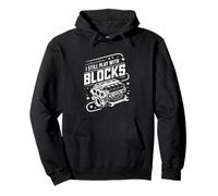 I Still Play with Blocks Auto Motoagricole Meccanico Felpa con Cappuccio