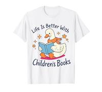 I Still Read Kids Books Cute Duck Reading Book Lover Maglietta