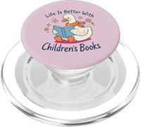 I Still Read Kids Books Cute Duck Reading Book Lover PopSockets PopGrip per MagSafe