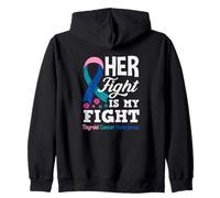 I Suoi combattimenti Sono la mia Lotta Contro Il Cancro alla tiroide Felpa con Cappuccio