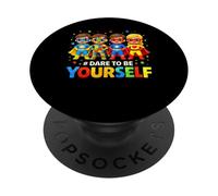 I supereroi dell"autismo osano essere te stesso consapevolezza Bambini Giovani PopSockets PopGrip Adesivo