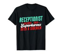 I Supereroi della Receptionist Hanno Bisogno di Un Assistente Receptionist Divertente Maglietta con Stampa Grafica Economica
