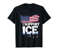 I Support ICE, Ufficiali immigrazione Bandiera Americana Vintage Maglietta