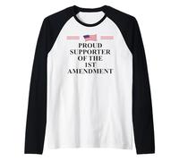 I Support The First Amendment Freedom Speech 1st Amendment Maglia con Maniche Raglan