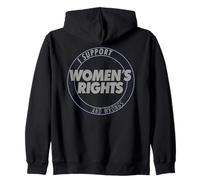 I Support Women's Rights And Wrongs Bold Text Graphic Felpa con Cappuccio